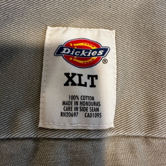 Dickies XL TALL Industrial Heavyweight Long Sleeve Men's Shirt Beige. Workwear. - Picture 5 of 11